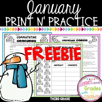 Preview of January NO PREP Packet FREEBIE