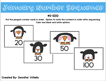 Preview of January Number Sequence 1-100
