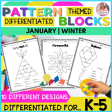 January Pattern Block Shapes Puzzles for Math Centers