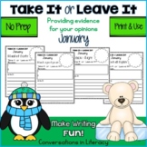 January Persuasive Writing Activity Take It or Leave It Di
