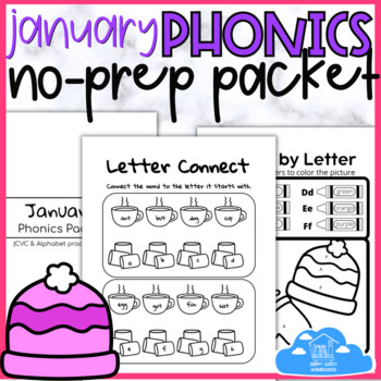 Preview of January Phonics Packet Activities