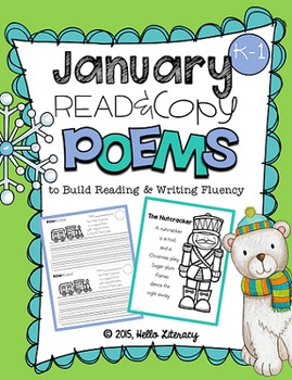 Preview of January Poems for Building Reading Fluency & Writing Stamina (K-1)