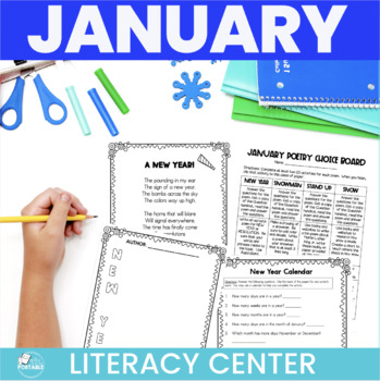 Preview of Winter Literacy Center - January Poems