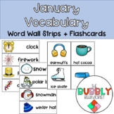 January Pre-K Vocabulary Word Wall + Flashcards