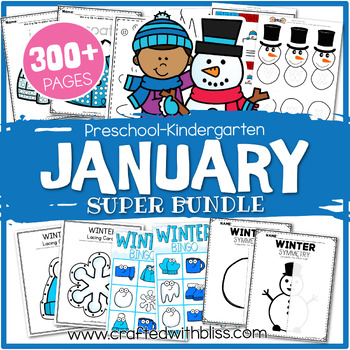 Preview of January Preschool-Kindergarten Bundle Winter Kindergarten Activities Daycare