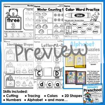 Download January Preschool Printables by Mrs Teachergarten | TpT