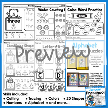 january preschool printables by mrs teachergarten tpt