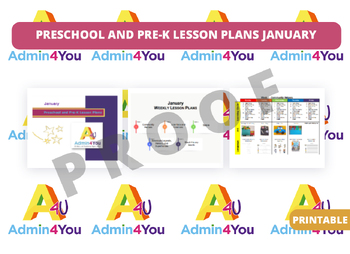 Preview of January Preschool and Pre-K Lesson Plans Bundle