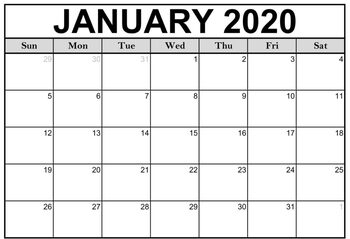 January Printable Calendar 2020 by raman singh | TPT