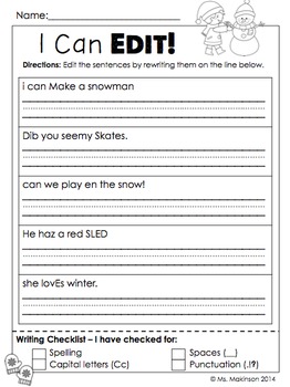 January Printables - First Grade Literacy and Math by Ms Makinson