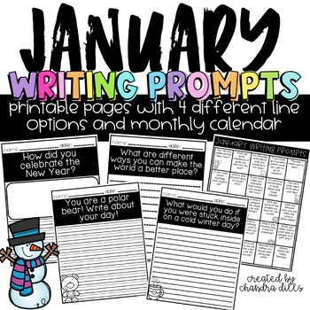 January Printable Writing Prompts by Teaching with Crayons and Curls