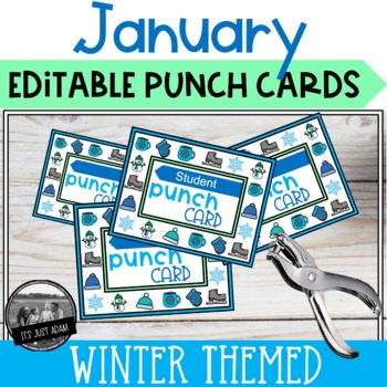 Editable Behavior Punch Cards Winter Theme