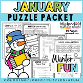 January Puzzles Mazes and Winter Brain Breaks Activities