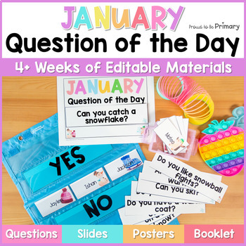 Preview of January Question of the Day Cards - Winter Morning Meeting Conversation Starters