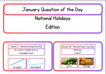 Preview of January Question of the Day - National Holiday Edition