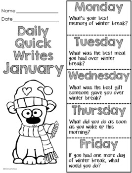 Winter Activities January Quick Writes by First Grade Fun Times | TpT