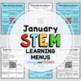 January Read Aloud STEM Activities and Challenges Menus