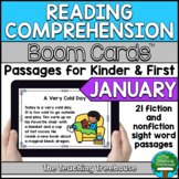 January Reading Comprehension for Kinder and First BOOM CARDS™