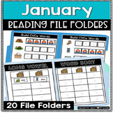 January Reading File Folders | Winter Activity | Literacy Centers