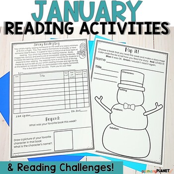 Preview of January Reading Activities - Reading Logs - Reading Comprehension Worksheets