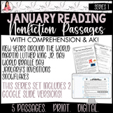 January Reading Passages Series 1 Set of 5, w/ Comprehensi