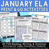 January Reading Writing Grammar Activities | Winter Print 