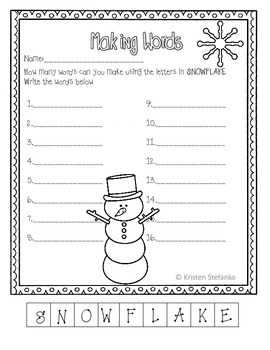 January Ready to Print Activities (Grade 1) by Kristen Stefanko | TPT