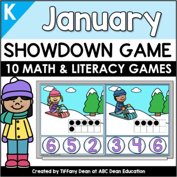 Preview of January SHOWDOWN Game - Kindergarten Game - Smartboard Game - Powerpoint Google