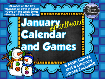 Preview of January SMARTboard Calendar and Games!
