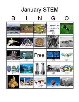 Preview of January STEM Bingo for Middle School and High School