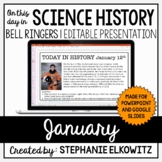 January Science History Bell Ringers | Editable Presentation