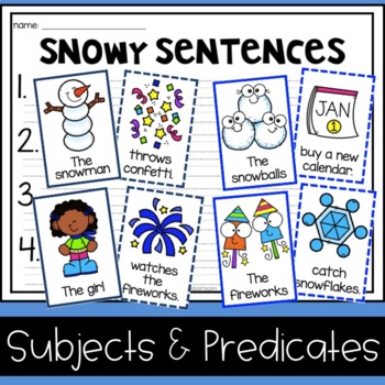 Preview of January Silly Sentences (Subject & Predicate) - A Fun New Years Writing Activity