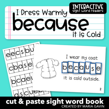 Preview of January Sight Word Book "I Dress Warmly BECAUSE it is Cold" Emergent Reader