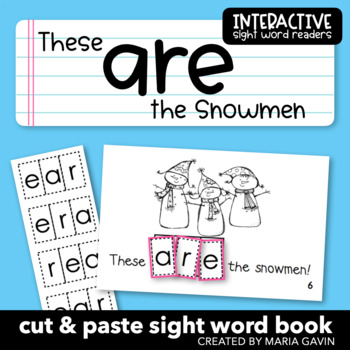 Preview of January Sight Word Book "These ARE the Snowmen" Winter Emergent Reader