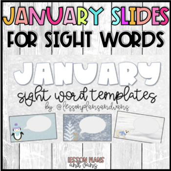 Preview of January Sight Word Slides Template