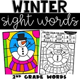 January Sight Words Color by Code with 2nd Grade Words