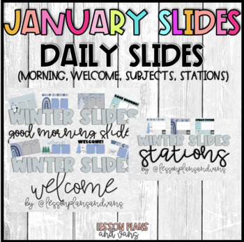 Preview of January Slides - HUGE BUNDLE!! (morning, subjects, stations and more!)