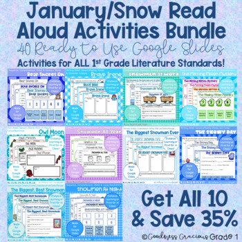 January/Snow Read Aloud Bundle- Activities for ALL 1st Grade Literature ...