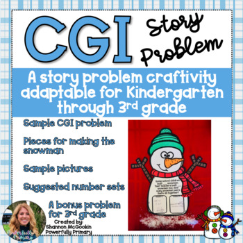 Preview of January Snowman Craftivity | CGI Math Word Problem | Story Problem