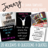 January Social Media Images For Teacherpreneurs + Canva Templates