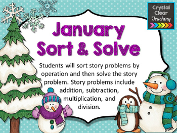 Preview of January Sort and Solve Story Problems