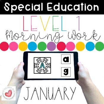 Preview of January Special Education Digital Morning Work-Level 1-Boom Cards™