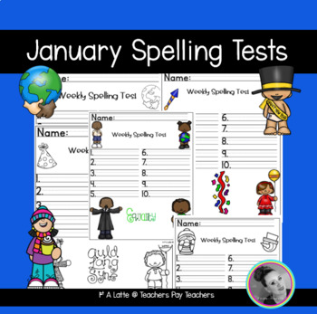 Preview of January Spelling Test Templates New Year Winter Martin Luther King Jr