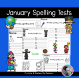 January Spelling Test Templates New Year Winter Martin Lut