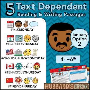 Preview of January Text Dependent Reading & Writing- Google Classroom Activities (Option 2)