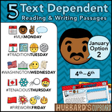 January Text Dependent Reading & Writing- Google Classroom