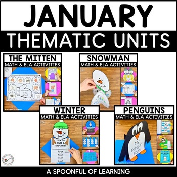 Preview of January Thematic Units BUNDLE | Winter Activities and Crafts