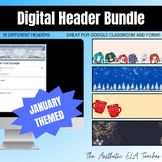 January Themed *EDITABLE* Digital Header Bundle
