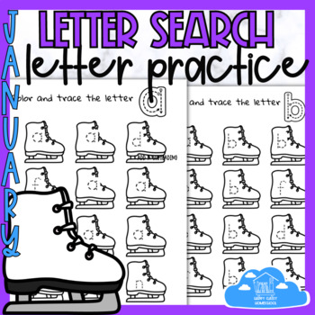 Preview of January Themed Letter Find, Trace, and Color Activity