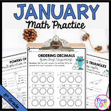 January Winter Math Practice Activity Center - 5th Grade R